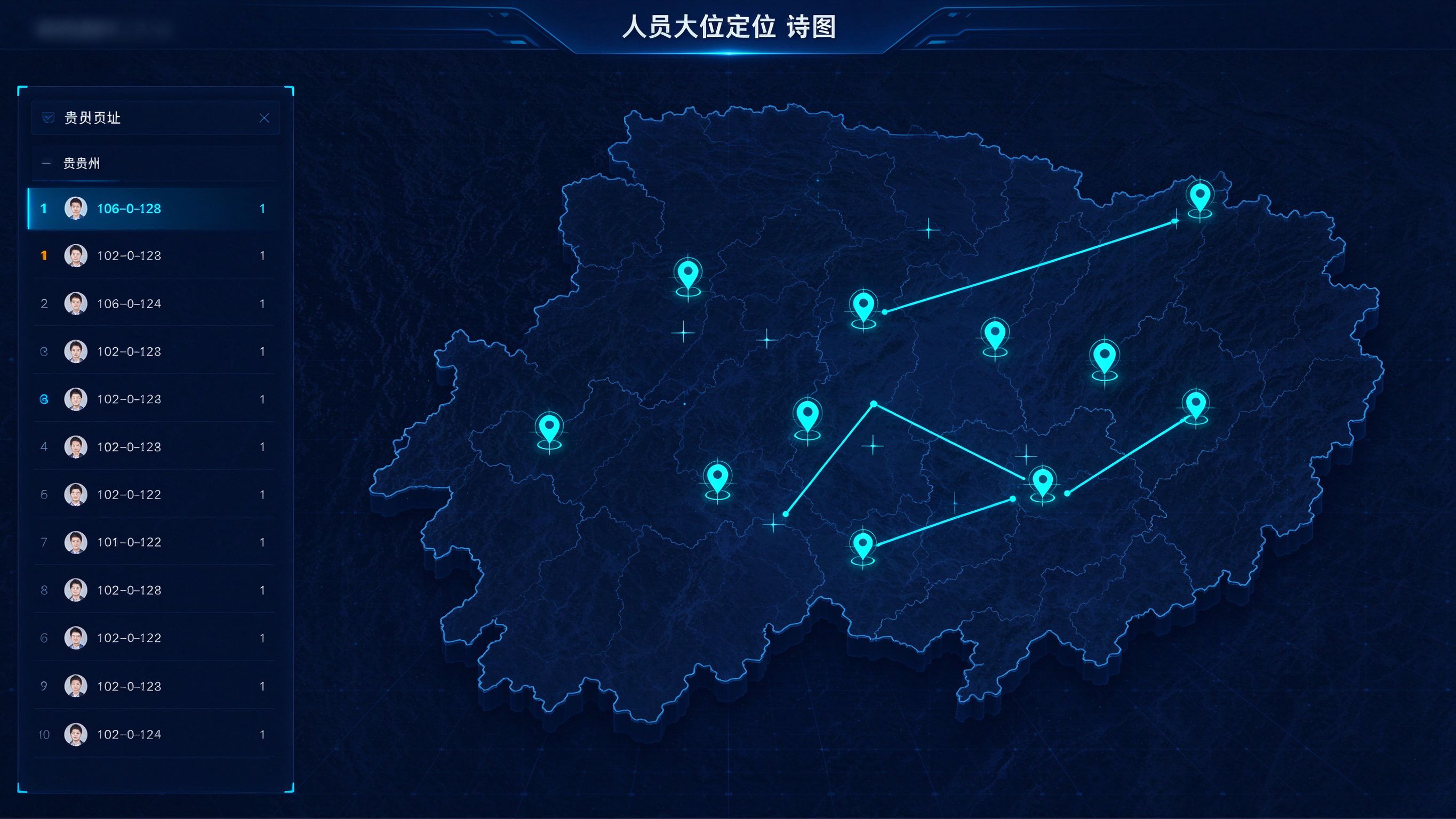 人员定位与轨迹界面